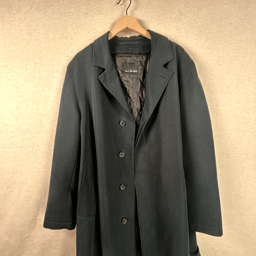Bill Blass Mens Navy Blue Trench Coat Size 40 Short Removable Wool Liner Classic - Picture 3 of 15